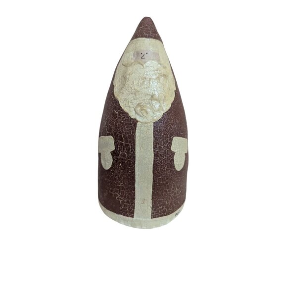 Natalie Silitch Santa Claus Folk Art Christmas Figurine 8" Canvas  Primitive - Picture 1 of 7